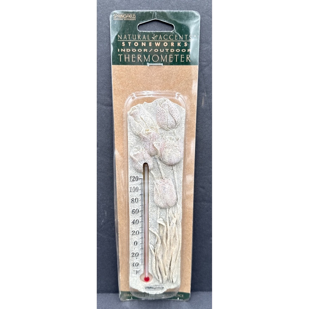 Vtg Natural Accents Stoneworks‎ Indoor Outdoor Thermometer Springfield Precision